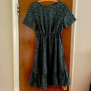 Green polka dot dress